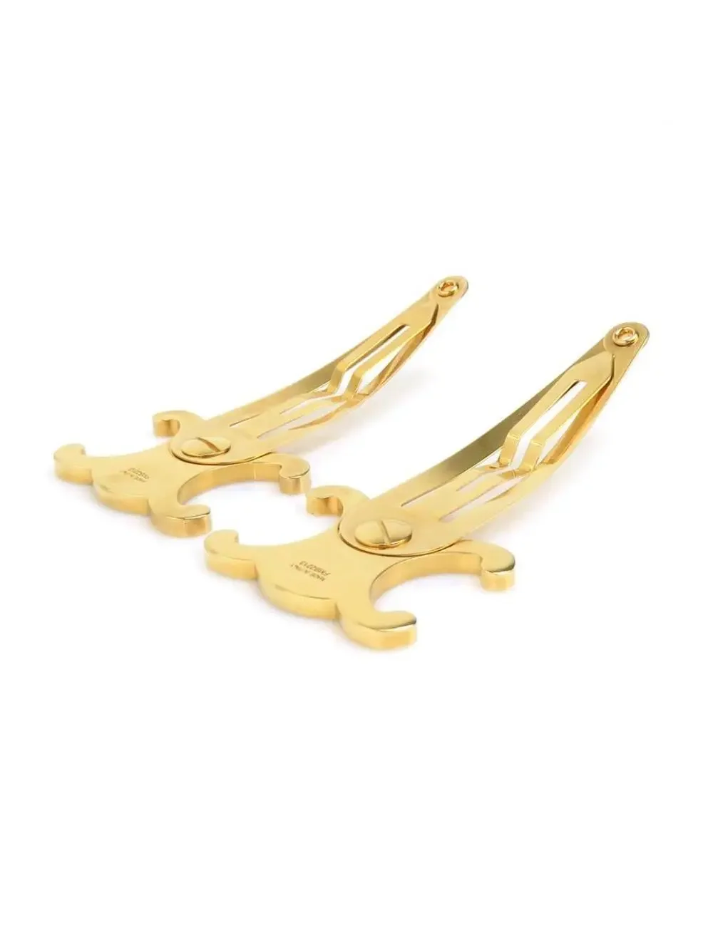 Auth Celine Triomphe Hair Pin Gold #329692C35B
